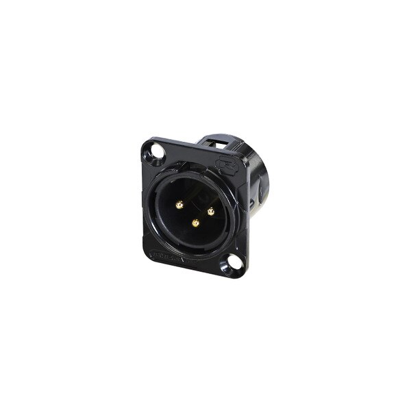 Main product image for Rean RC3MDL-B 3 Pole XLR Male Chassis Connector Black/Gold092-1716
